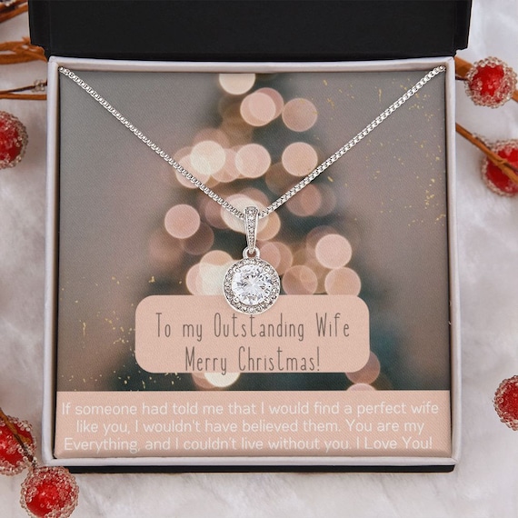 Wife Necklace Christmas Gift With Message Card Romantic Gift Husband to Wife Personalized Jewelry Etsy