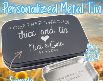 Personalized Gift Metal Tin Box - Metal Engraved Gift for Men and Women, Anniversary Gift for Him, Valentine Gift, Custom Engraving, Special