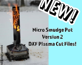 Micro Smudge Pot DXF Files Version CNC Plasma Cutting, dxf Plasma Cut,  Fire Pit File, DIY Welding Project, Sheet Metal Fabrication