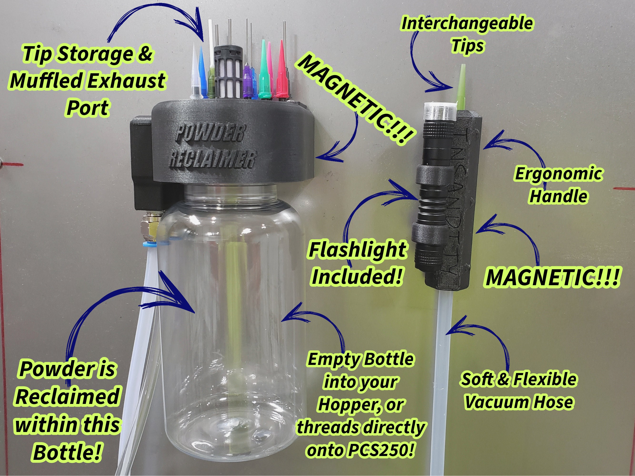 Powder Coating Vacuum Pneumatic Maintenance Free Micro Vac Tool