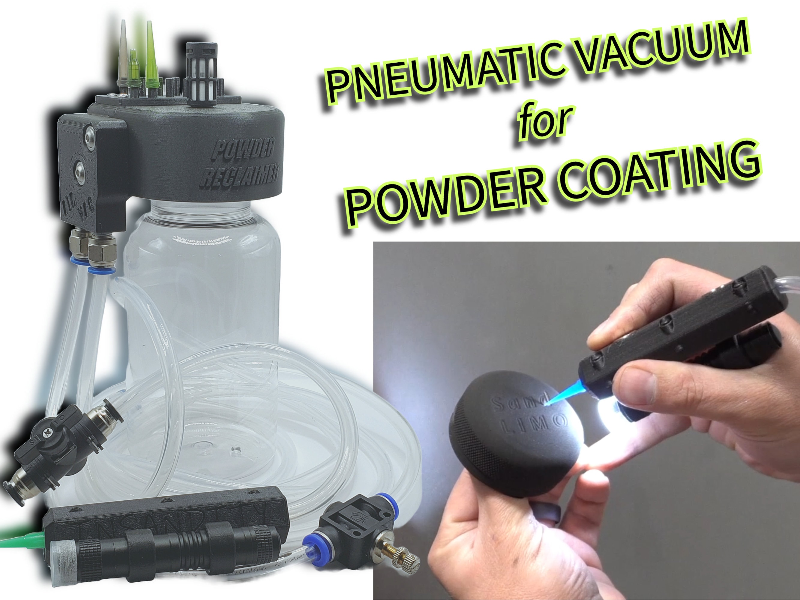 Powder Coating Vacuum Pneumatic Maintenance Free Micro Vac Tool