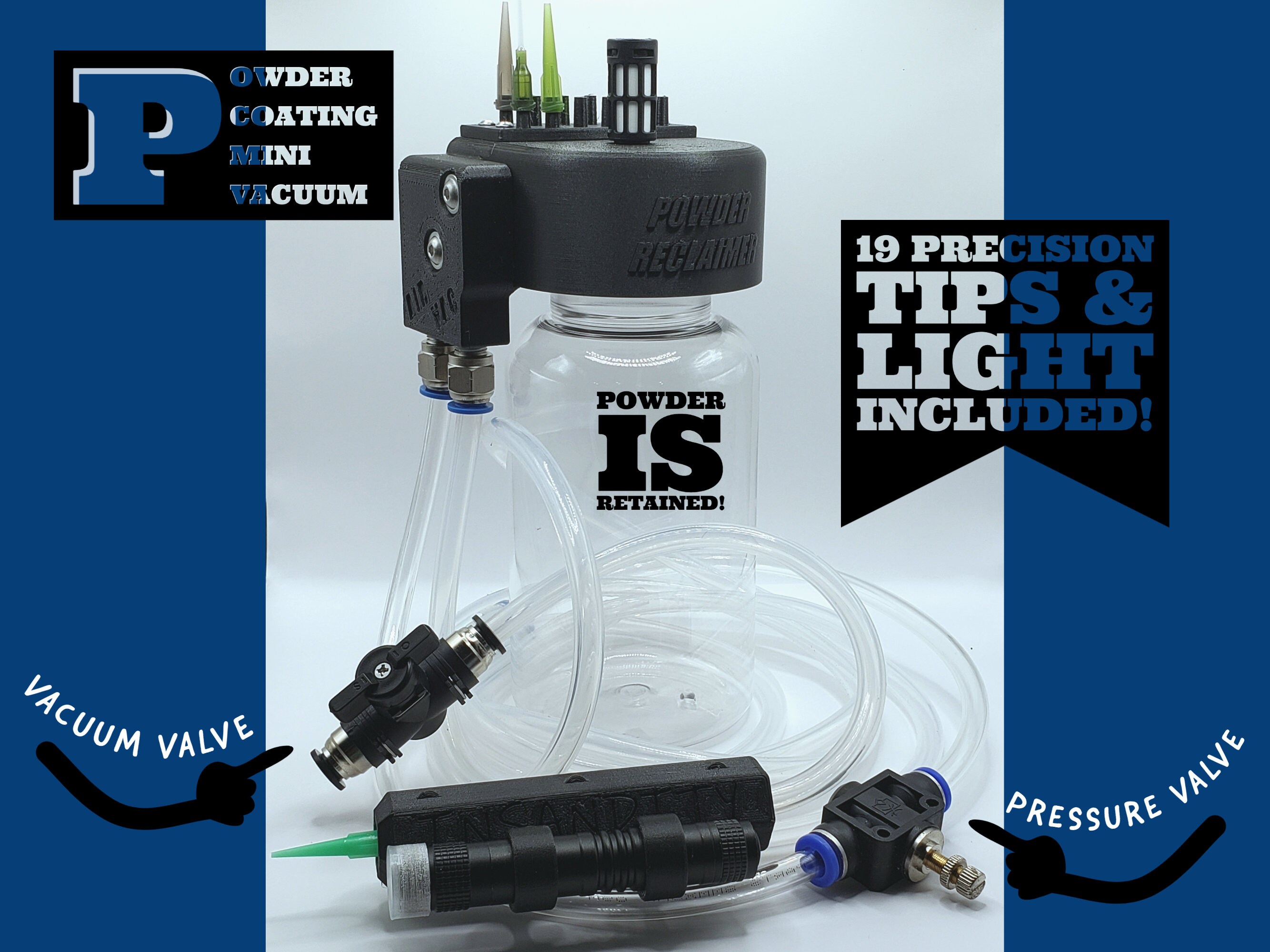 Powder Coating Vacuum Pneumatic Maintenance Free Micro Vac Tool