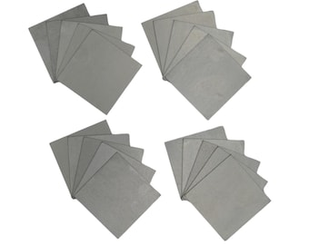 Cupón de soldadura de acero: kit de práctica de soldadura, cupones de 2 pulgadas cuadradas, acero de calibre 16, laminado en frío, metal limpio, tapas de tubos, soldadura casera