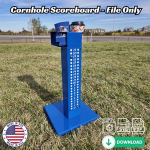 Cornhole Scoreboard Digital Design File for DXF Plasma - Beer Holder, Phone Stand, Cup Holder, Laser CNC Plasma Waterjet, SVG, Cut File