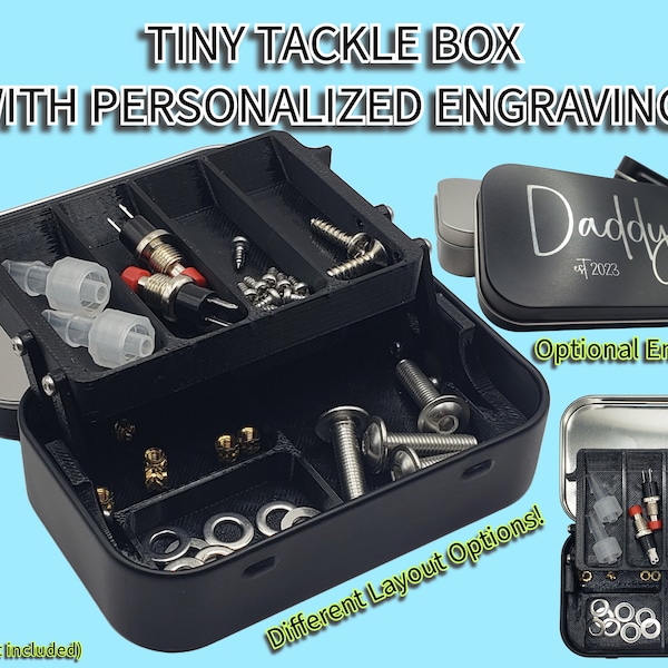 Tiny Tackle Box Altoid Tin - Personalized Custom Engraving Option! Great Gift Idea for Him or Her, Jewelry Box, Organization, Stocking