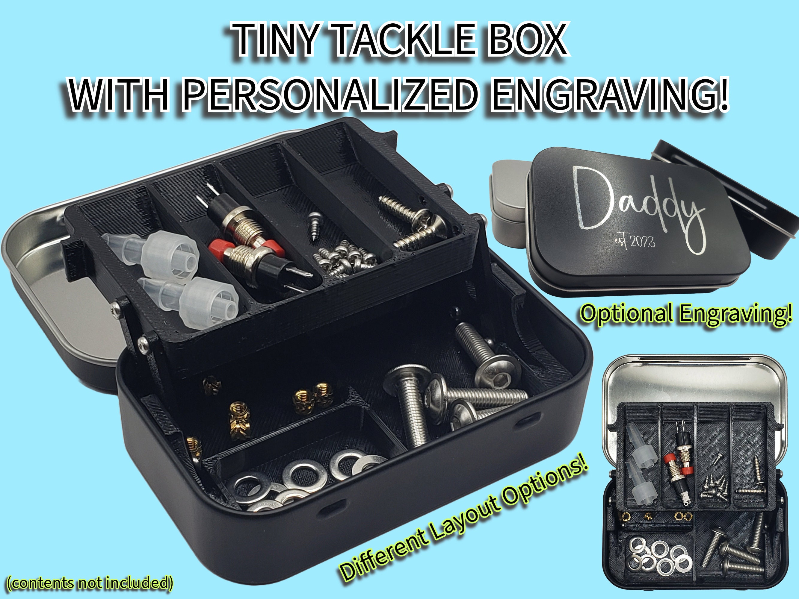 Tiny Tackle Box Altoid Tin Personalized Custom Engraving Option