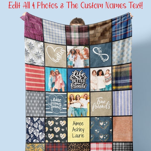 Personalized Photo Blanket Best Friend Ever Fleece or Sherpa Etsy