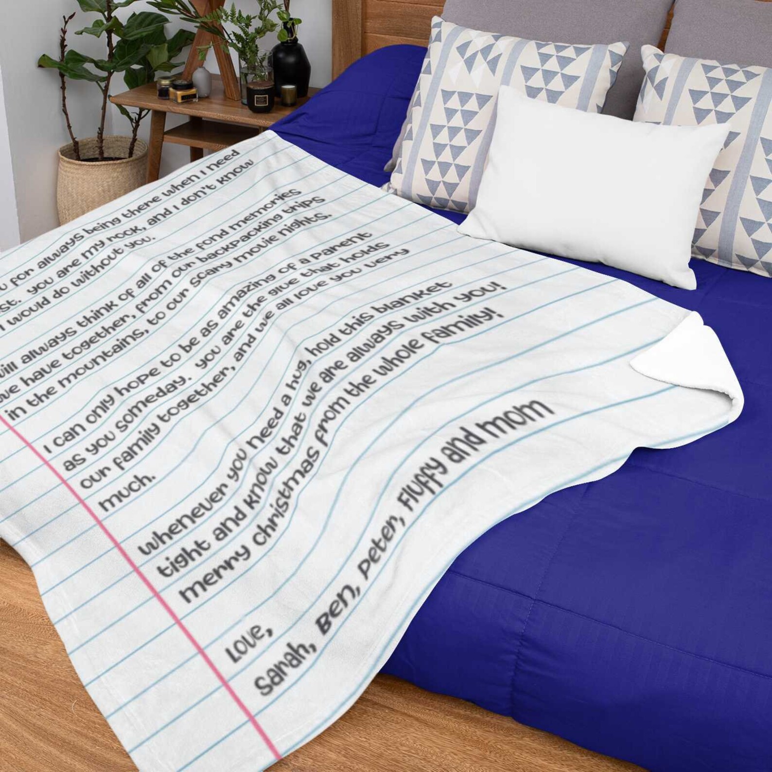 Personalized Love Letter Blanket on Lined Paper Gift Custom Etsy