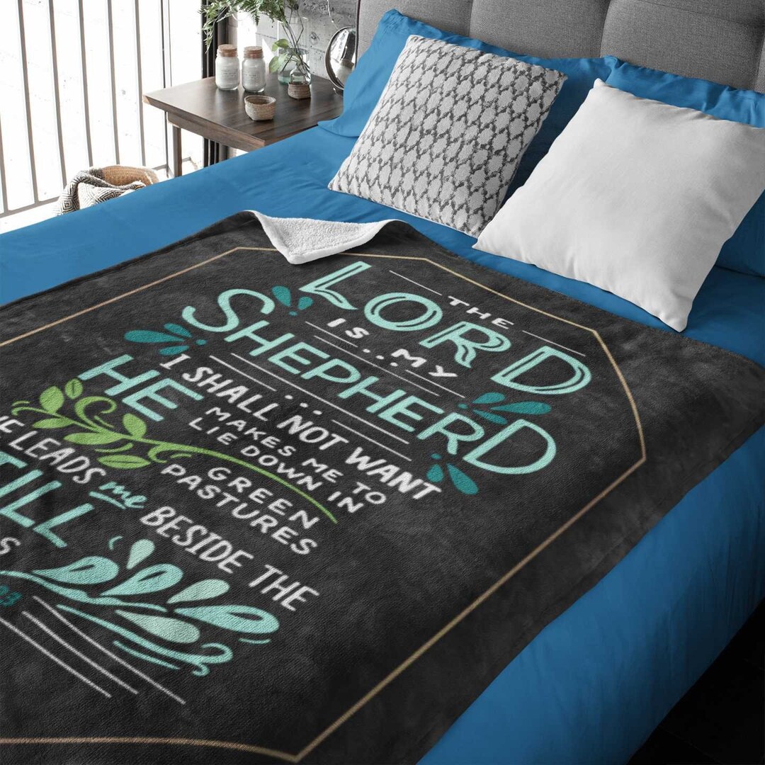 Bible Verses Throw Blankets the Lord is My Shepherd I Shall Etsy