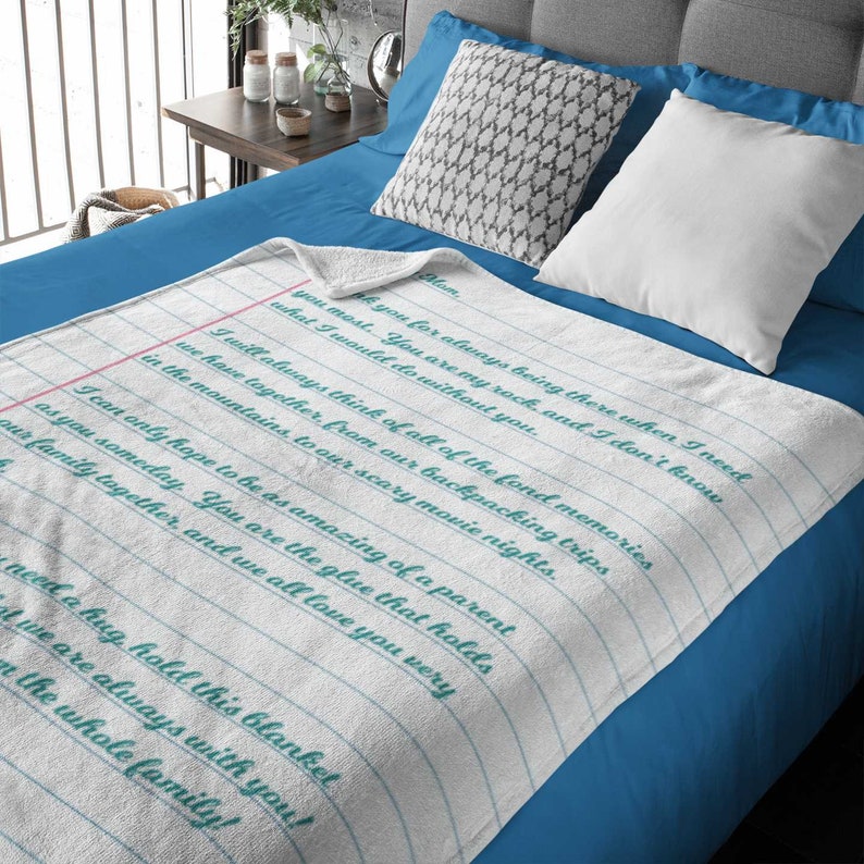 Personalized Love Letter Blanket on Lined Paper Gift Custom Etsy