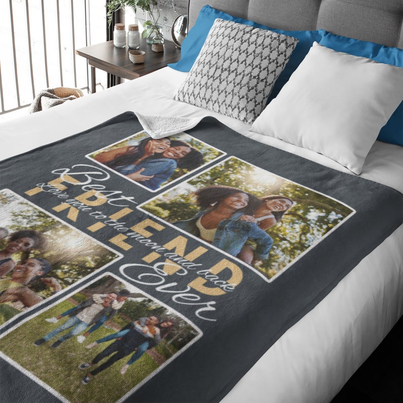 Personalized Photo Blanket Best Friend Ever Fleece or Sherpa Etsy