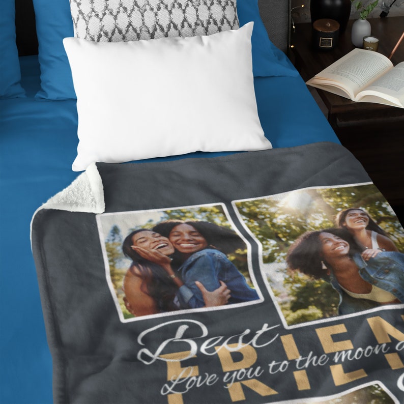 Personalized Photo Blanket Best Friend Ever Fleece or Sherpa Etsy