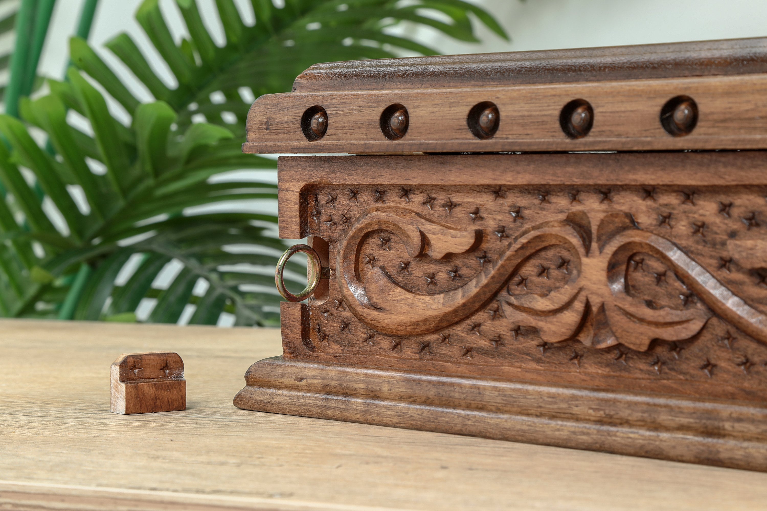 Wooden Chest for Treasure, Secret Lock Jewelry Box, Locked Keepsake Box ...
