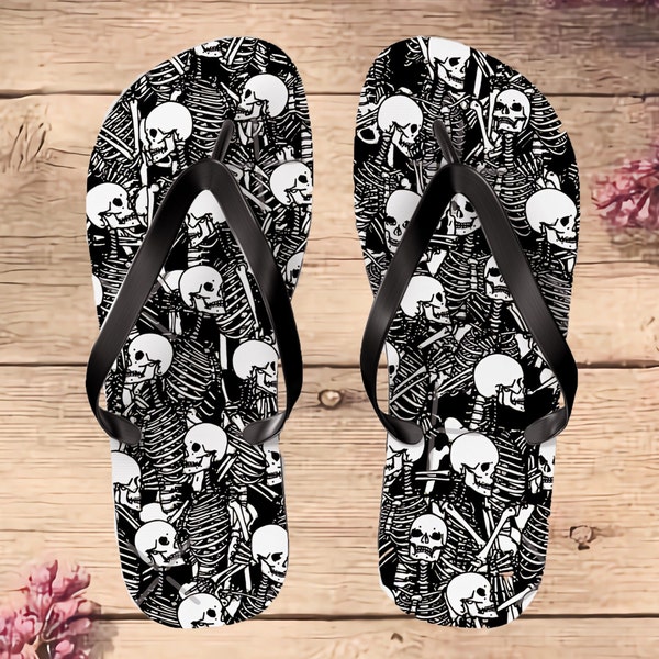 crystal skull flip flops