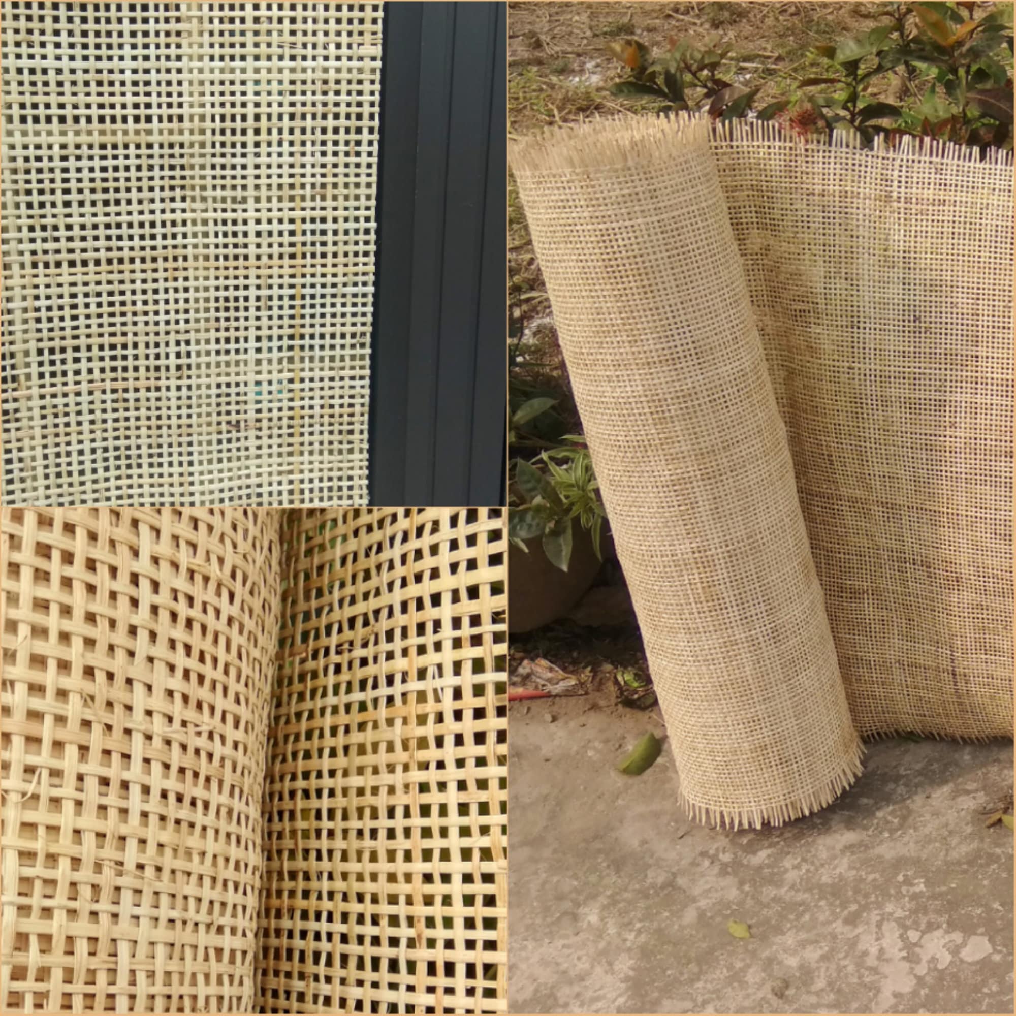UNBLEACHED Natural Rattan Cane Webbing,pre-woven,18 Wide,open 1/2