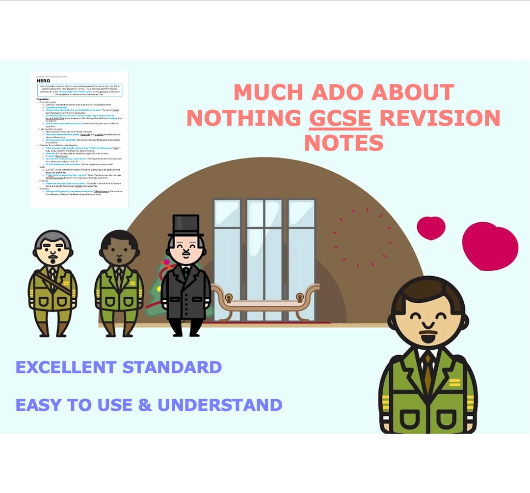 GCSE Revision Notes Much Ado About Nothing Etsy GCSE Revision Notes Much Ado About Nothing Etsy
