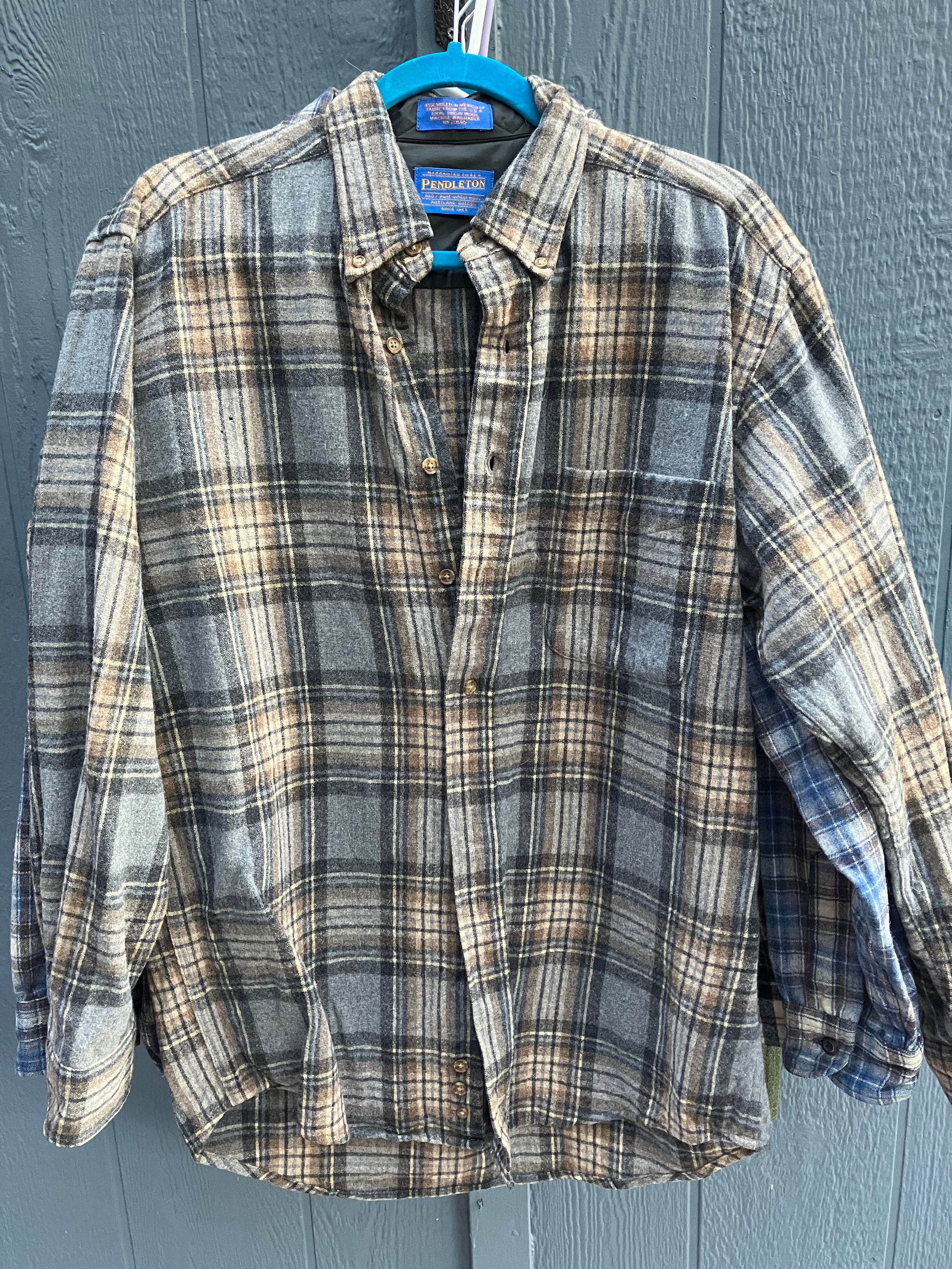 Buy 1960s 60s Wool Pendleton Shirt Vintage Plaid Lumberjack Online 