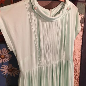 60s 1960s plus size mint green dress as is bombshell pinup volup curvy