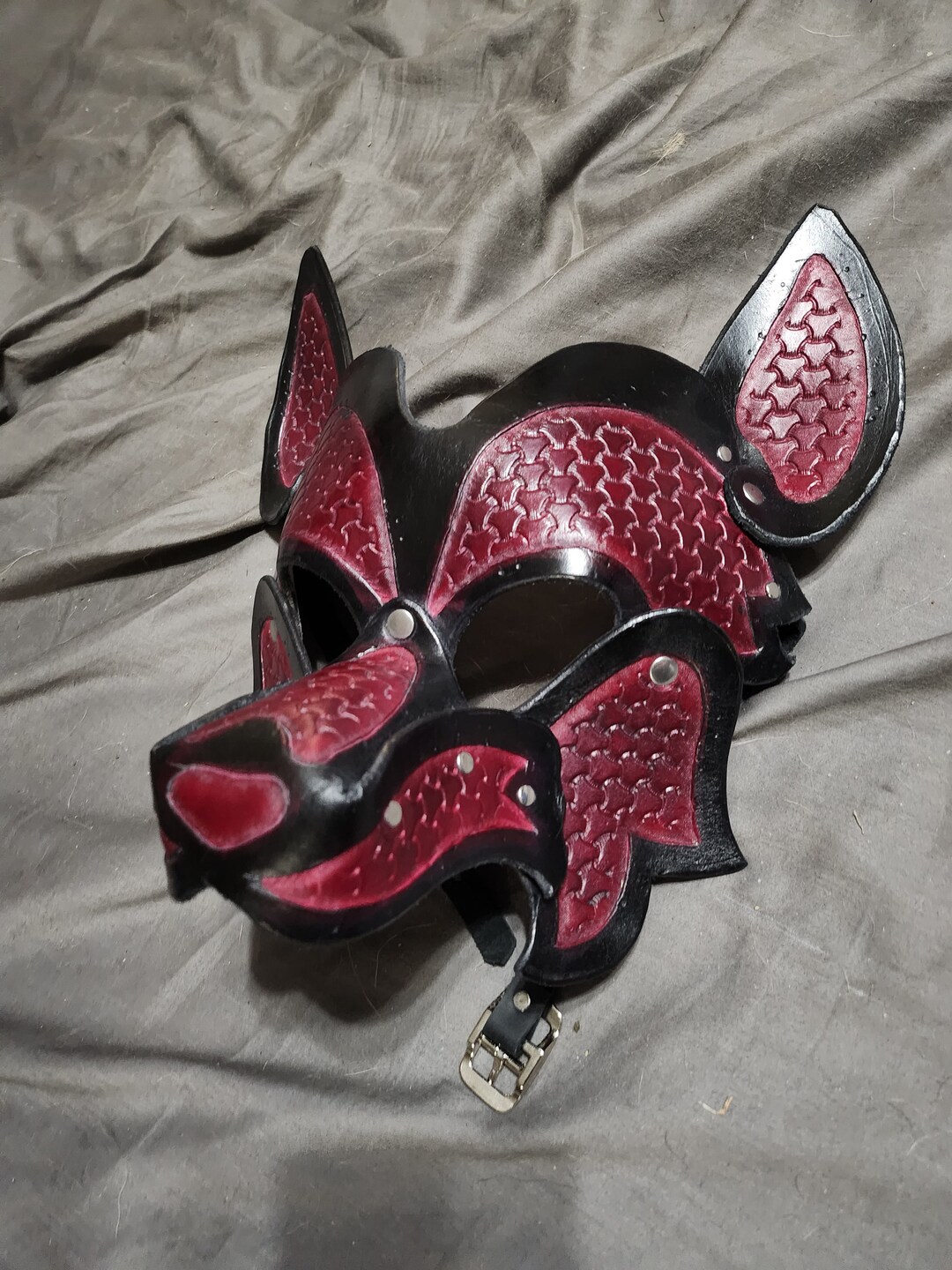 Handtooled Leather Puppy/fox/wolf Mask Etsy