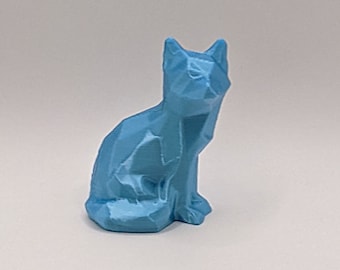 Fox Sitting Fox Statue 3D Printed Znet3D USA Low-Poly Design 