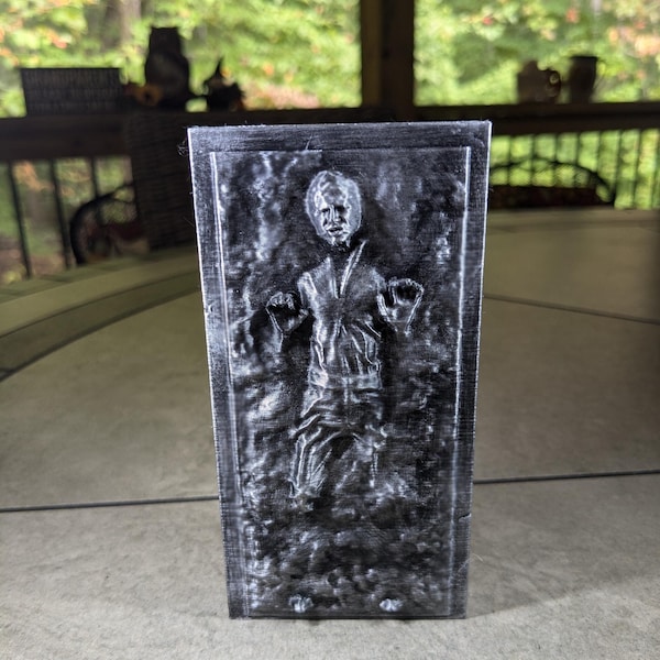 Hans Solo in Carbonite / Desk Display / Hand Painted / Star Wars-inspired