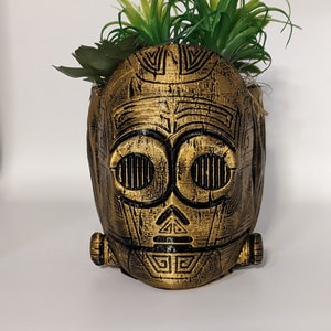 Larger C-3PO / StarWars Inspired planter / Succulent / This is the Droid you are looking for!