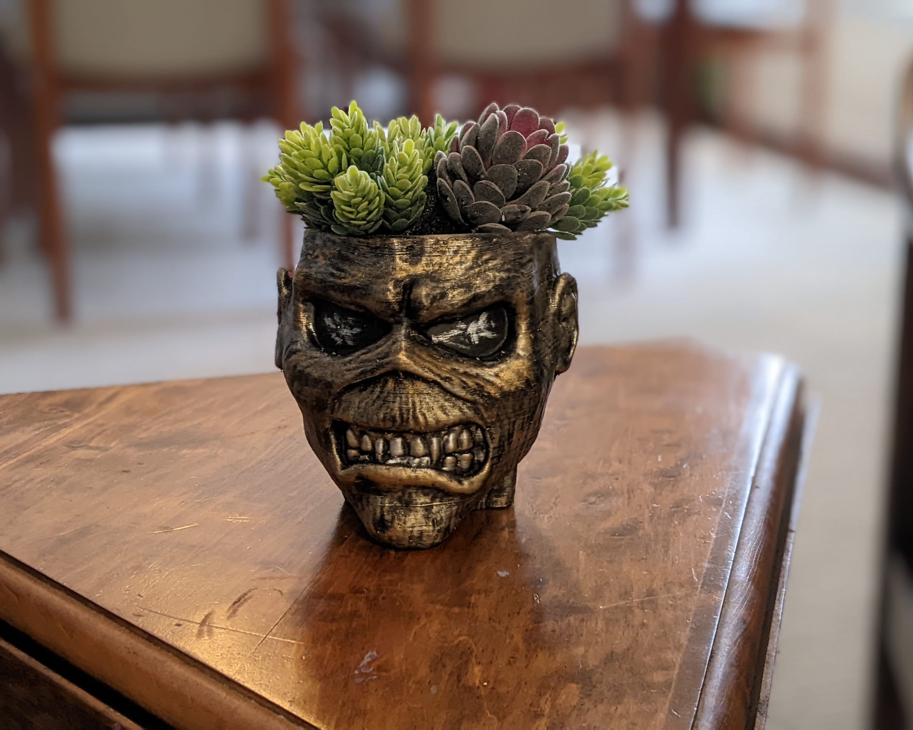 Eddie / Iron Maiden / Heavy Metal / Hand Painted / Planter