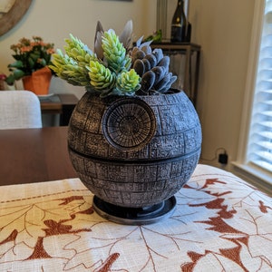 Death Star / Star Wars / Planter / Hand Painted image 1