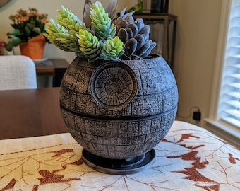 Death Star /  Star Wars / Planter / Hand Painted