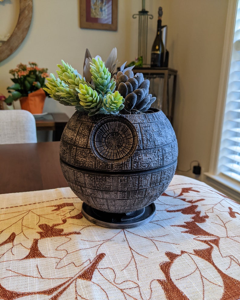 Death Star / Star Wars / Planter / Hand Painted image 1