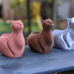 Smooth Cat Planter / Succulent Planter / House Planter / Orchid Planter / Cat Lover