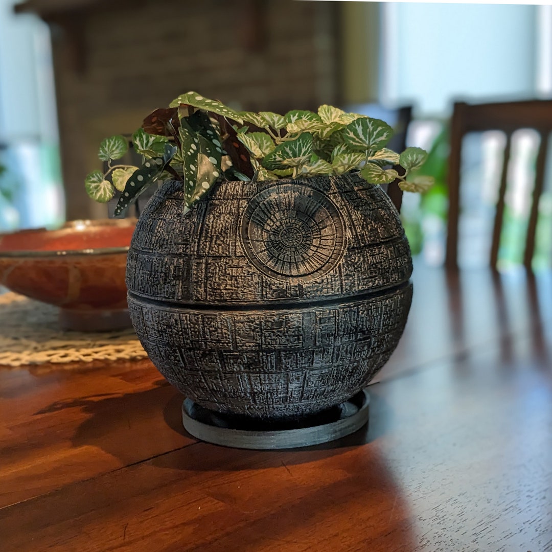 XL Death Star Star Wars Planter Hand Painted