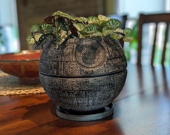 XL Death Star / Star Wars / Planter / Hand Painted