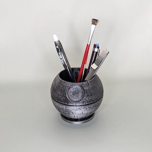 Death Star Pen Holder / Star Wars / Hand Painted