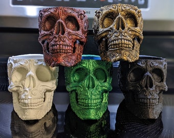 Skull Deluxe Planter / Halloween / Sugar Skull / Succulent / Hand Painted / Hex3d / Day of the Dead / Planter