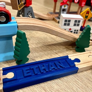 Personalized Wooden Train Track – Custom Printed – Compatible with Thomas, Brio, IKEA & More