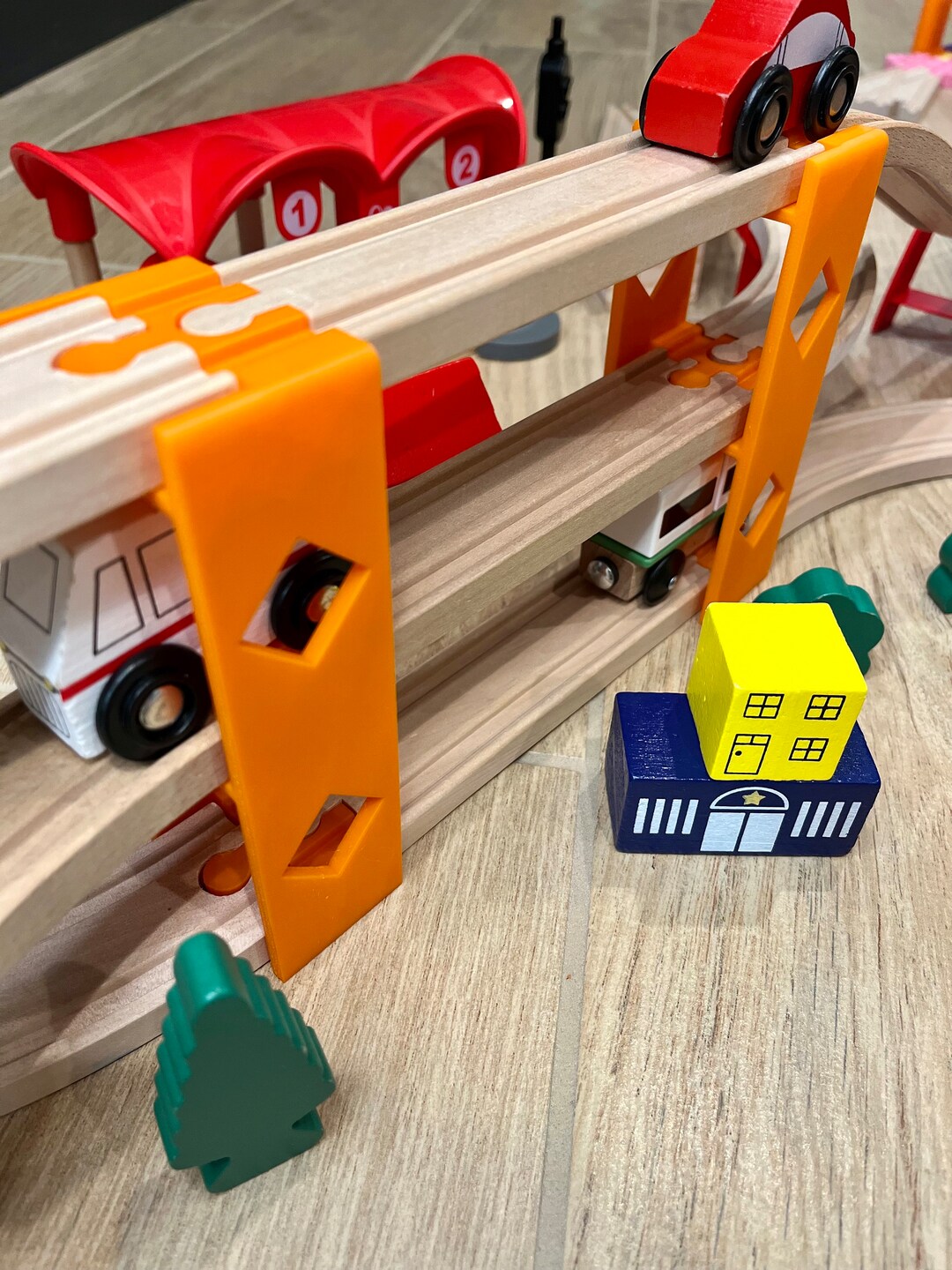 Deluxe 3-tier Wooden Train Supports for Thomas the Train, Brio, Melissa ...