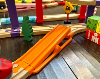 Seesaw for Wooden Train Tracks. Compatible with Brio, Thomas the Train, Hape, and IKEA Trains. Montessori Toys for Kids, Pretend play