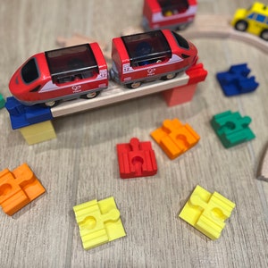 Innovative Duplo & Brio Train Adapters for Thomas the Train Wooden Train  (Set of 10). Compatible with Brio, and Thomas the Train