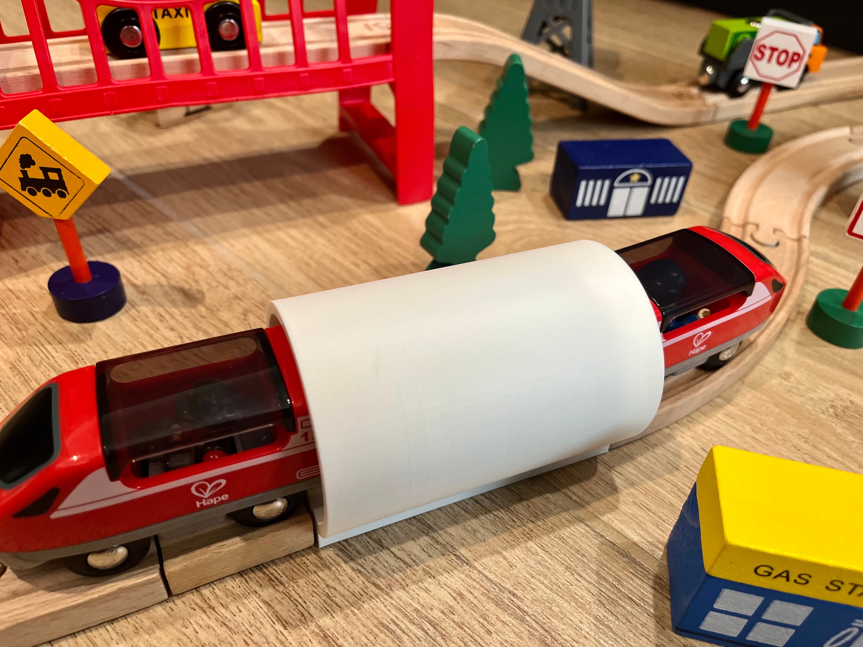 Train Tunnel for Wooden Train Tracks. Compatible With Brio, Thomas the Train,  Hape, and IKEA Trains. Montessori Toys for Kids, Pretend Play 