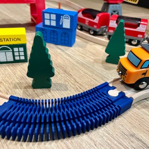 Flexible Track for Wooden Trains. Compatible with Brio, Thomas the Train, Hape, and IKEA Trains. Montessori Toys for Kids, Pretend play