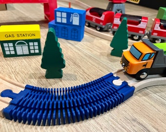 Flexible Track for Wooden Trains. Compatible with Brio, Thomas the Train, Hape, and IKEA Trains. Montessori Toys for Kids, Pretend play