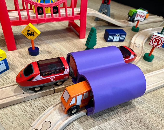 2 Track Tunnel for Wooden Trains. Compatible With Brio, Thomas the