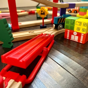 Seesaw for Wooden Train Tracks. Compatible with Brio, Thomas the Train, Hape, and IKEA Trains. Montessori Toys for Kids, Pretend play