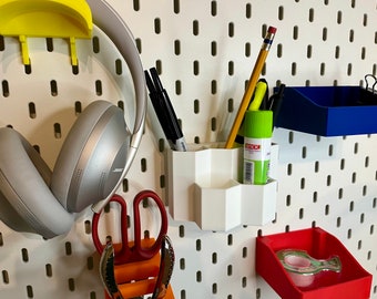 Ikea SKADIS Hexagon Paintbrush and Pencil Holder, Home Office, Kitchen, and Garage Organization, Ikea Skadis accessories