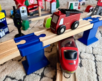 Wooden Train Pillars – Set of 2 – Compatible with Thomas, Brio, IKEA & More!
