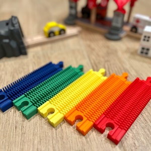 5 Pack of Flexible Track for Thomas the Train, Brio, IKEA, Bigjigs, Melissa and Doug. Wooden Train accessories for Thomas the Train and Brio