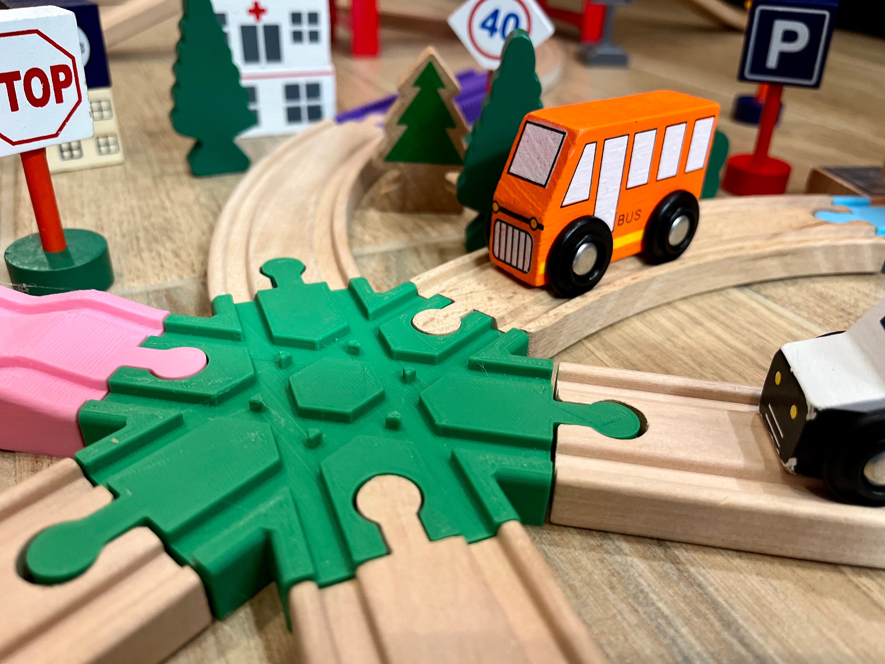 Personalized Wooden Train Track Compatible With Brio, Thomas the Train, Hape,  and IKEA Trains. Montessori Toys for Kids, Pretend Play 