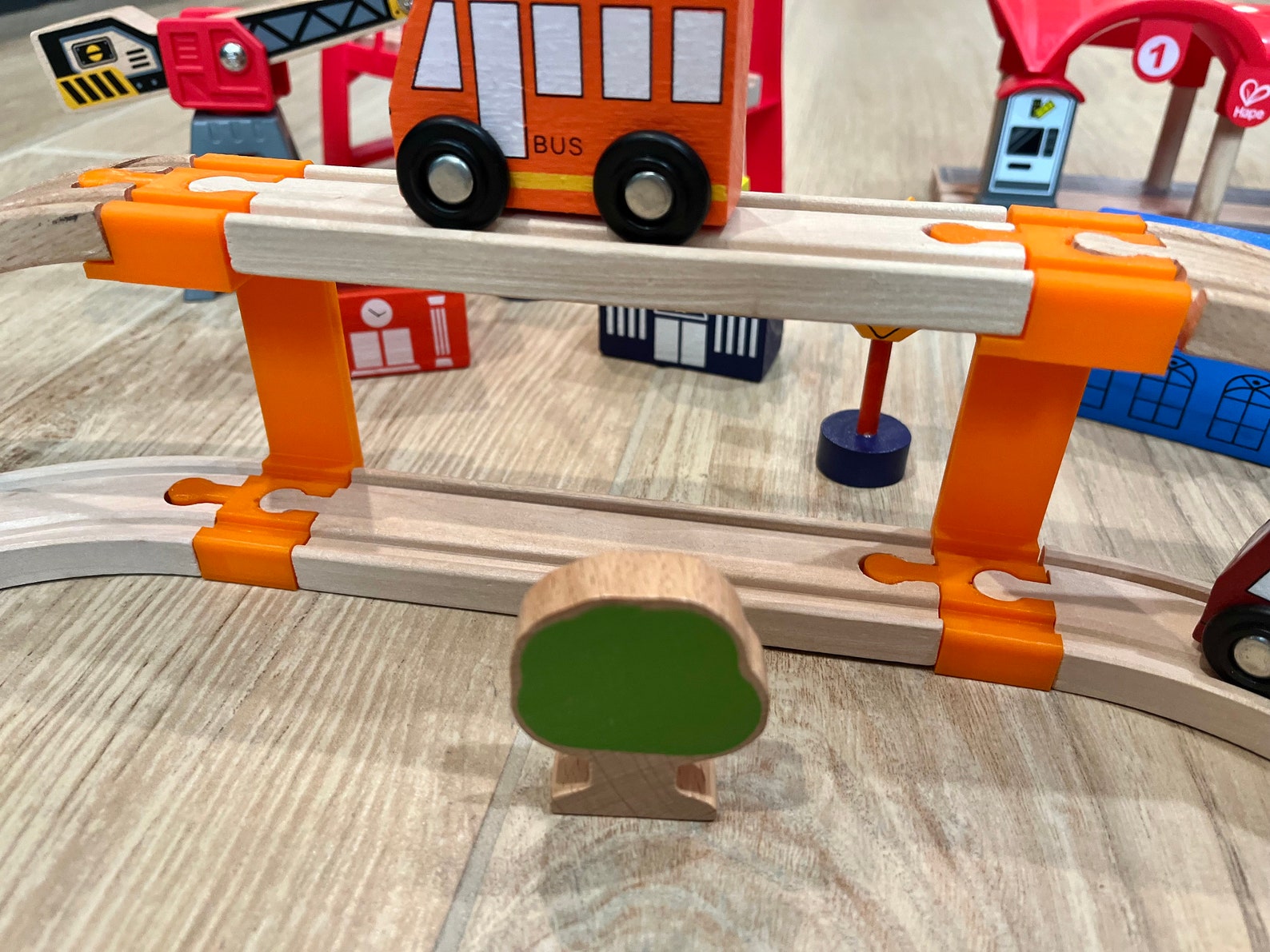 Wooden Train Supports set of 4, 2 Short and 2 Tall Compatible With Brio ...