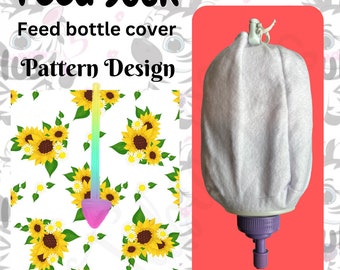 Bespoke Floral Print Feed Sock | Feed Bottle Cover | 500ml or 1L | Pre Order